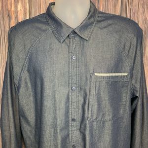 Toad & Co‎ Men’s Yonder Long Sleeve Button Up Shirt Blue Cotton Blend Size XL